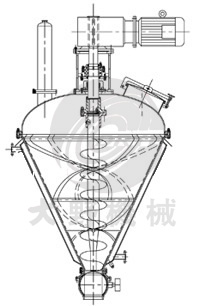 日本大野機械立式螺帶混合機錐形結(jié)構(gòu)圖